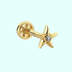 Sembol Gold 14 Ayar Altın Deniz Yıldız Tragus Piercing