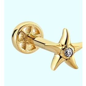 Sembol Gold 14 Ayar Altın Deniz Yıldız Tragus Piercing