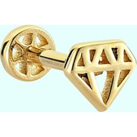 Sembol Gold 14 Ayar Altın Diamond Tragus Piercing
