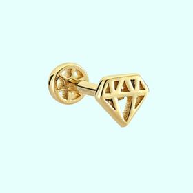 Sembol Gold 14 Ayar Altın Diamond Tragus Piercing