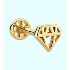 Sembol Gold 14 Ayar Altın Diamond Tragus Piercing