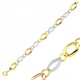 Sembol Gold 14 Ayar Altın Hallow Oval Halka Bileklik