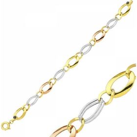 Sembol Gold 14 Ayar Altın Hallow Oval Halka Bileklik