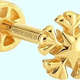Sembol Gold 14 Ayar Altın Kartanesi Tragus Piercing
