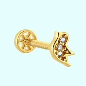 Sembol Gold 14 Ayar Altın Kuş Tragus Piercing