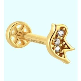 Sembol Gold 14 Ayar Altın Kuş Tragus Piercing