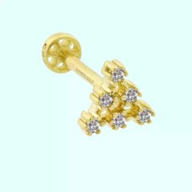 Sembol Gold 14 Ayar Altın Piramit Tragus Piercing