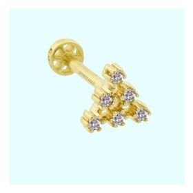 Sembol Gold 14 Ayar Altın Piramit Tragus Piercing