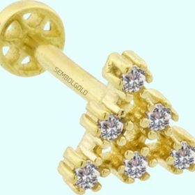 Sembol Gold 14 Ayar Altın Piramit Tragus Piercing