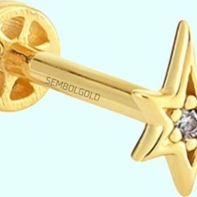 Sembol Gold 14 Ayar Altın Pusula Tragus Piercing