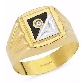 Sembol Gold 14 Ayar Altın Siyah Mineli Bay Yüzük