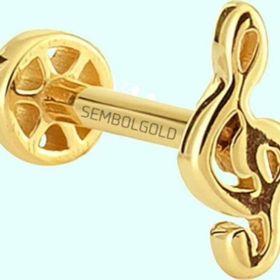 Sembol Gold 14 Ayar Altın Sol Tragus Piercing