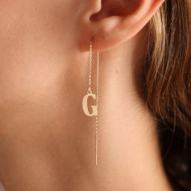 Sembol Gold 14 Ayar Altın Tek Adet Bütün Harfler Mevcut Harf Küpe