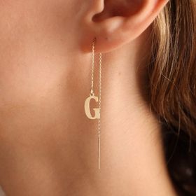 Sembol Gold 14 Ayar Altın Tek Adet Bütün Harfler Mevcut Harf Küpe