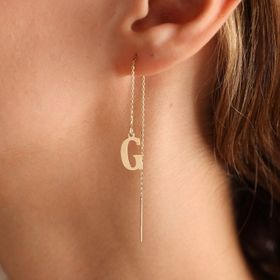 Sembol Gold 14 Ayar Altın Tek Adet Bütün Harfler Mevcut Harf Küpe