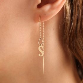 Sembol Gold 14 Ayar Altın Tek Adet Bütün Harfler Mevcut Harf Küpe