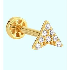 Sembol Gold 14 Ayar Altın Üçgen Tragus Piercing
