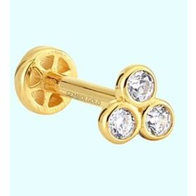 Sembol Gold 14 Ayar Altın Üçtaş Tragus Piercing