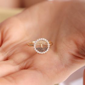 Sembol Gold 14 Ayar Çift Renk Altın Hayat Ağacı Yüzük