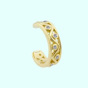 Sembol Gold 14 Ayar Earcuff Taşlı Altın Kıkırdak Küpe