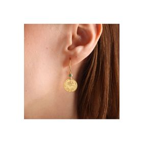 Sembol Gold 14 Ayar Firuze Taşlı Reşat Sallantılı Altın Küpe