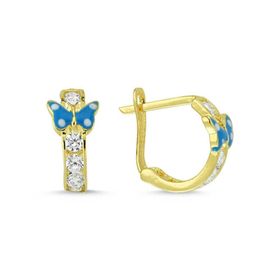 Sembol Gold 14 Ayar J Model Taşlı Altın Çocuk Küpe