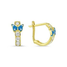Sembol Gold 14 Ayar J Model Taşlı Altın Çocuk Küpe