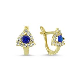 Sembol Gold 14 Ayar J Model Taşlı Altın Çocuk Küpe