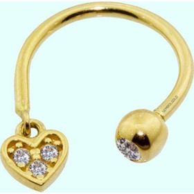 Sembol Gold 14 Ayar Kalpli Altın Yarım Halka Kulak Piercing