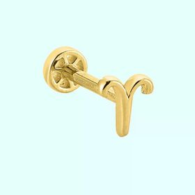 Sembol Gold 14 Ayar Koç Burcu Altın Tragus Piercing