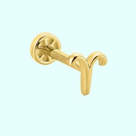 Sembol Gold 14 Ayar Koç Burcu Altın Tragus Piercing