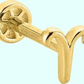 Sembol Gold 14 Ayar Koç Burcu Altın Tragus Piercing