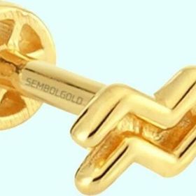 Sembol Gold 14 Ayar Kova Burcu Altın Tragus Piercing