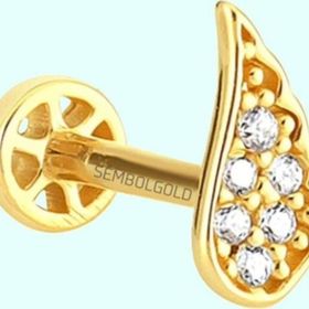 Sembol Gold 14 Ayar Melek Tragus Altın Piercing