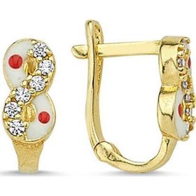 Sembol Gold 14 Ayar Mineli Sonsuzluk Altın Çocuk Küpesi