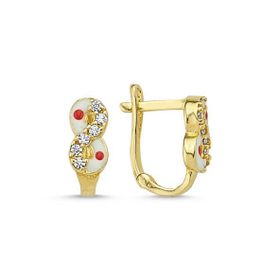 Sembol Gold 14 Ayar Mineli Sonsuzluk Altın Çocuk Küpesi