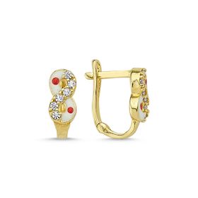 Sembol Gold 14 Ayar Mineli Sonsuzluk Altın Çocuk Küpesi