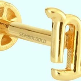 Sembol Gold 14 Ayar Oğlak Burcu Altın Tragus Piercing