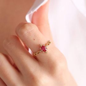 Sembol Gold 14 Ayar Ruby Altın Vintage Yüzük
