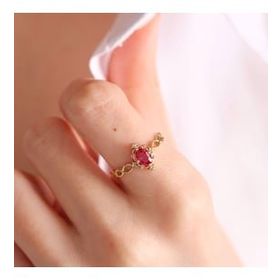 Sembol Gold 14 Ayar Ruby Altın Vintage Yüzük
