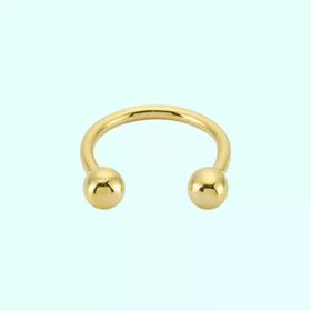 Sembol Gold 14 Ayar Sade Top Altın Yarım Halka Kulak Piercing