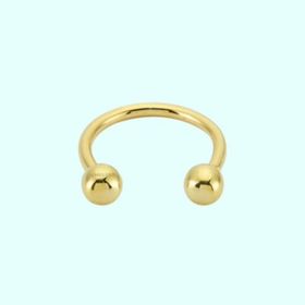 Sembol Gold 14 Ayar Sade Top Altın Yarım Halka Kulak Piercing