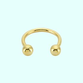 Sembol Gold 14 Ayar Sade Top Altın Yarım Halka Kulak Piercing
