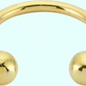 Sembol Gold 14 Ayar Sade Top Altın Yarım Halka Kulak Piercing