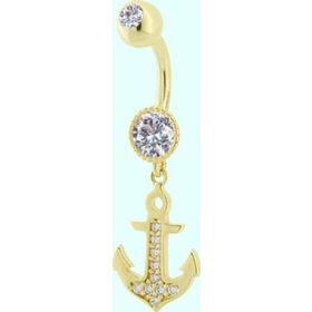 Sembol Gold 14 Ayar Sallantılı Çapa Altın Göbek Piercing