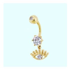 Sembol Gold 14 Ayar Sallantılı Göz Altın Göbek Piercing