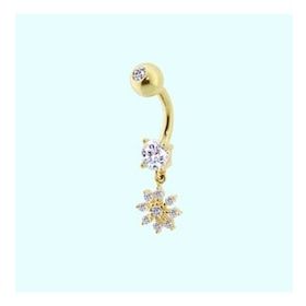 Sembol Gold 14 Ayar Sallantılı Kartanesi Altın Göbek Piercing