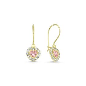Sembol Gold 14 Ayar Sallantılı Model Taşlı Altın Çocuk Küpe