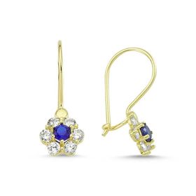 Sembol Gold 14 Ayar Sallantılı Model Taşlı Altın Çocuk Küpe