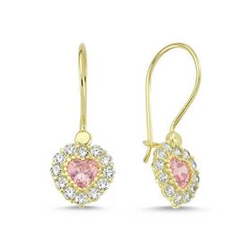 Sembol Gold 14 Ayar Sallantılı Model Taşlı Altın Çocuk Küpe